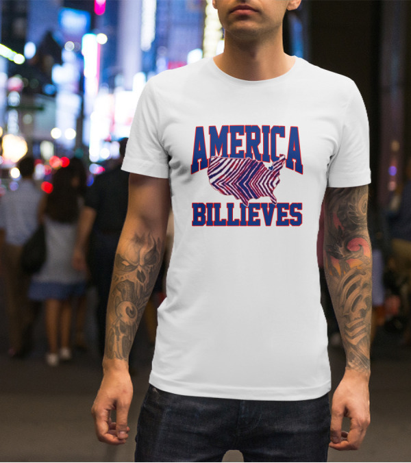 America Billieves Map Zubaz T-Shirt