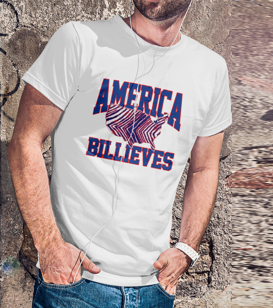 America Billieves Map Zubaz T-Shirt