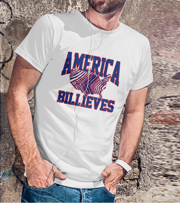America Billieves Map Zubaz T-Shirt