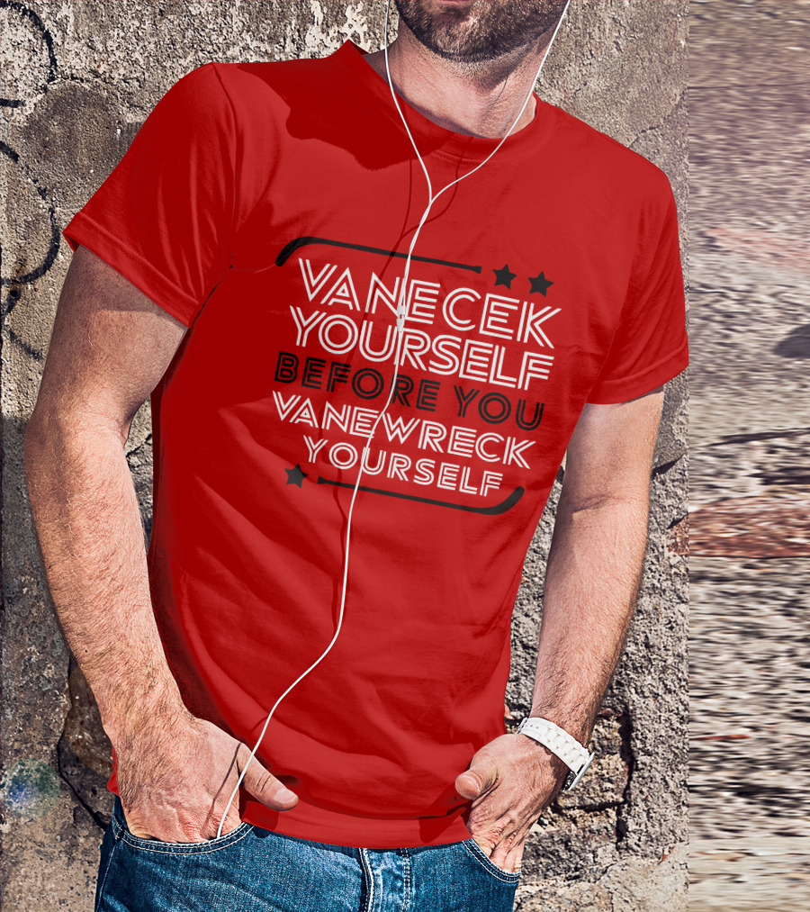Vanecek Yourself Before You Vanewreck Yourself Stars Red T-Shirt