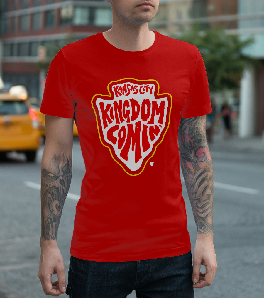 Kansas City Kingdom Comin' Red Shield T-Shirt