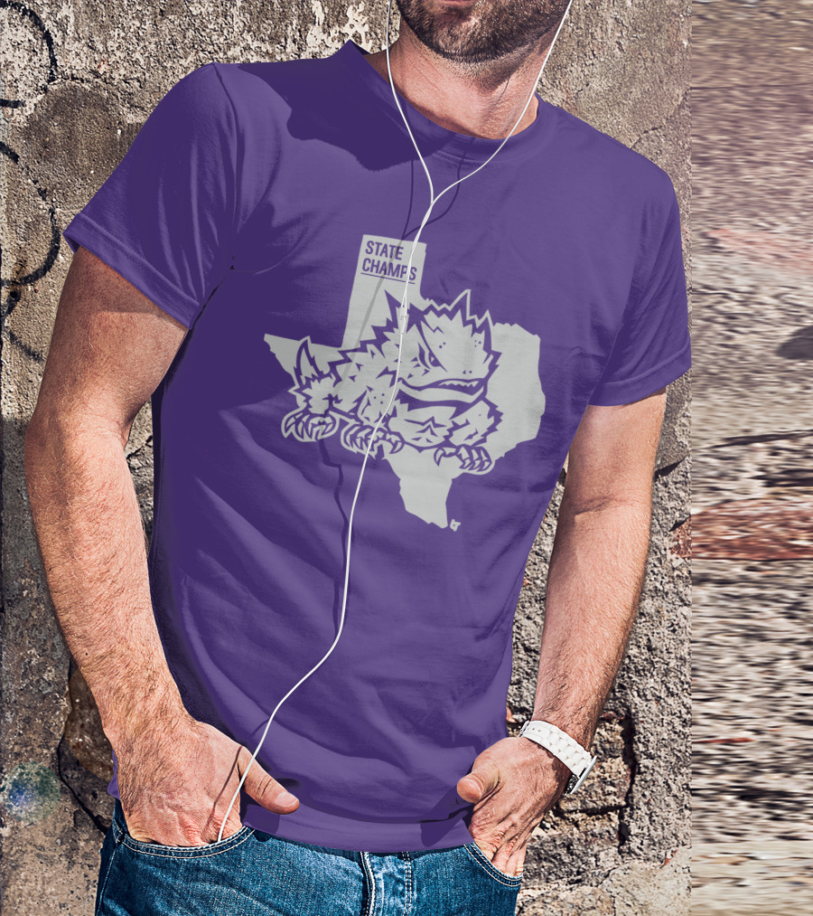 TCU State Champs Texas Horned Frog Outline T-Shirt