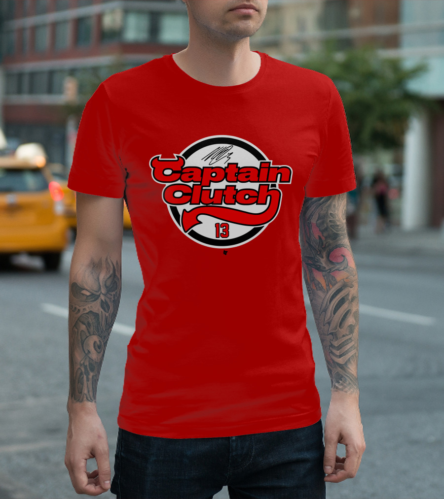 Nico Hischier Captain Clutch 13 New Jersey Hockey Signature T-Shirt