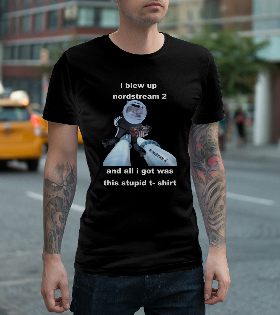 Nafo Nordstream 2 Meme With Character анд Stripes T-Shirt