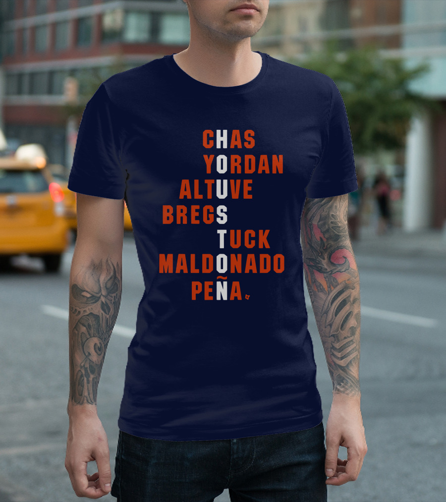 Houston Chas Yordan Altuve Bregs Tuck Maldonado Peña Names T-Shirt