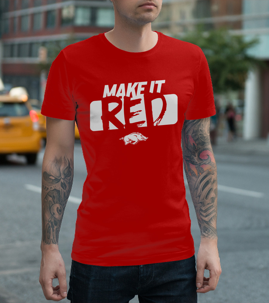 Make It Red Arkansas Razorbacks Bold Team Spirit T-Shirt