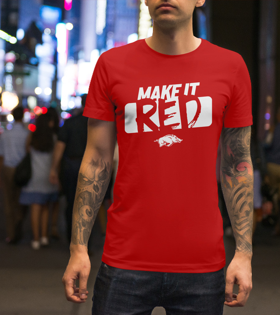 Make It Red Arkansas Razorbacks Bold Team Spirit T-Shirt