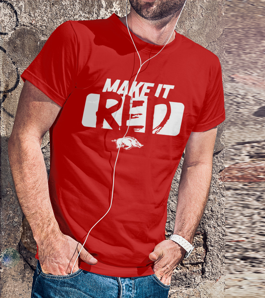 Make It Red Arkansas Razorbacks Bold Team Spirit T-Shirt