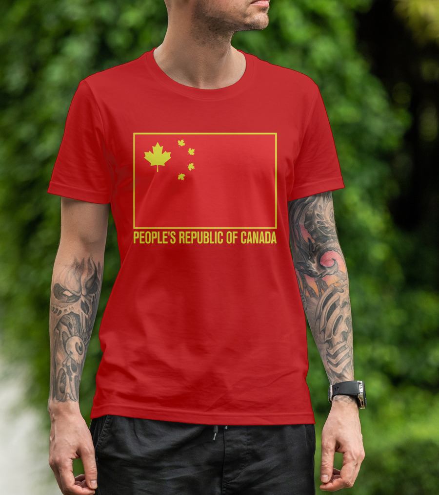 W Brett Wilson People's Republic Of Canada Chinese Flag Red Maple Leaves T-Shirt