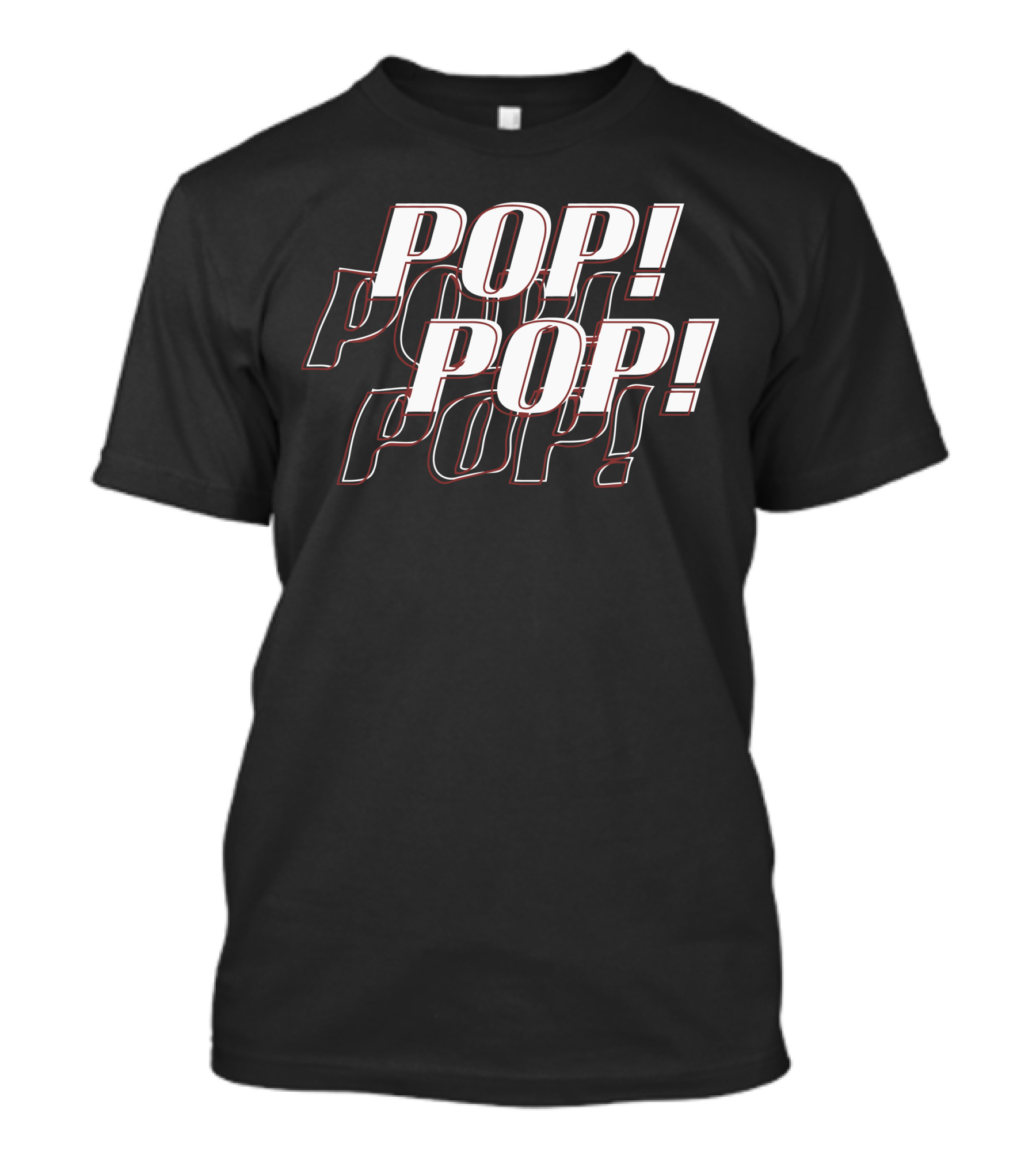 POP POP Bold Retro Shadowed Text T-Shirt