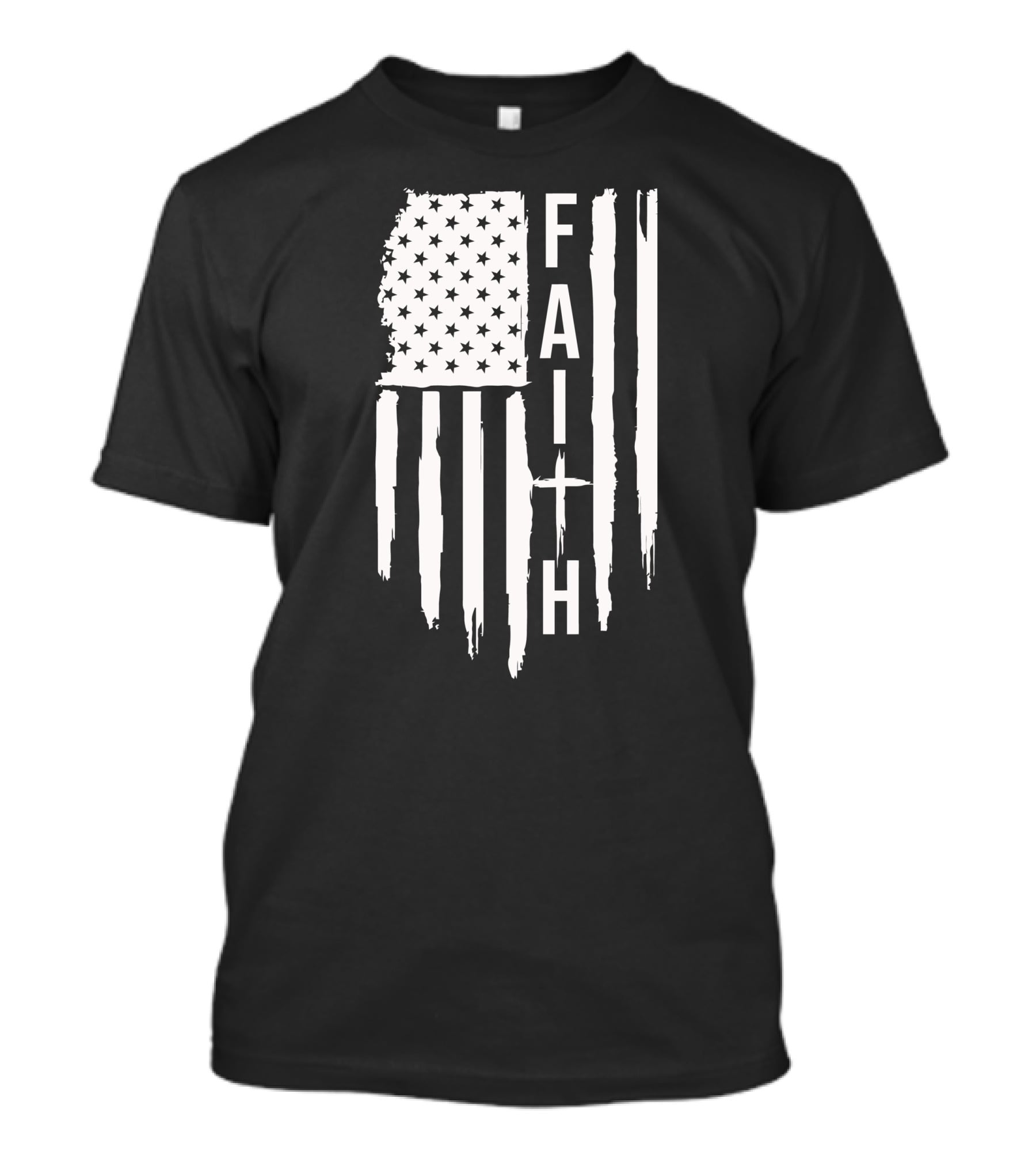 American Flag Faith Cross Stars Stripes T-Shirt