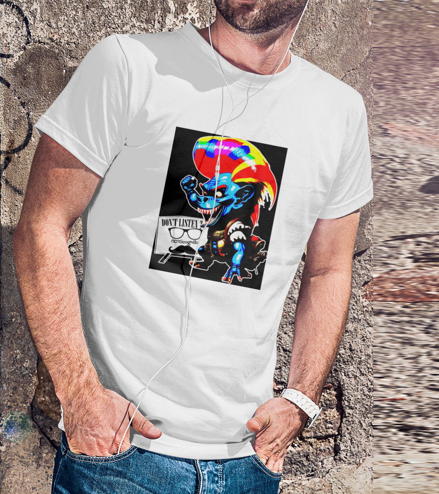 Don't Listen Sparkletroll Nerdcognito Glasses T-Shirt
