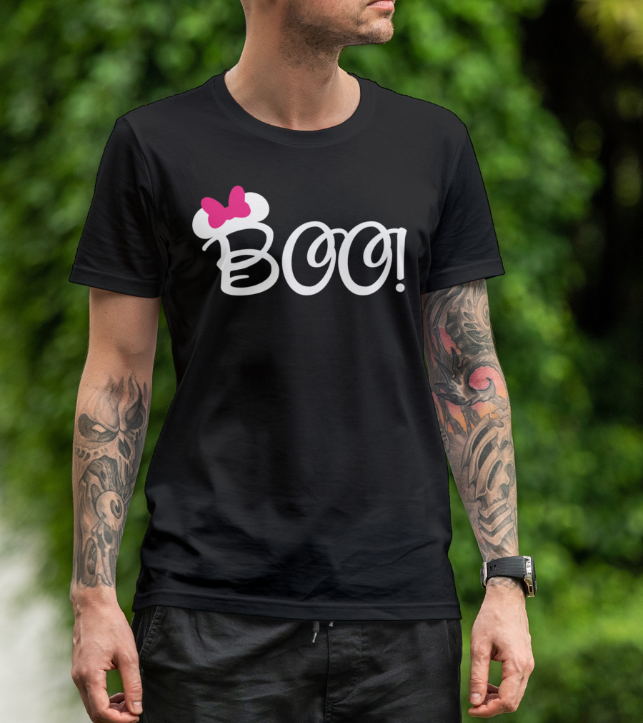 Boo Pink Bow Halloween Relaxed Fit T-Shirt