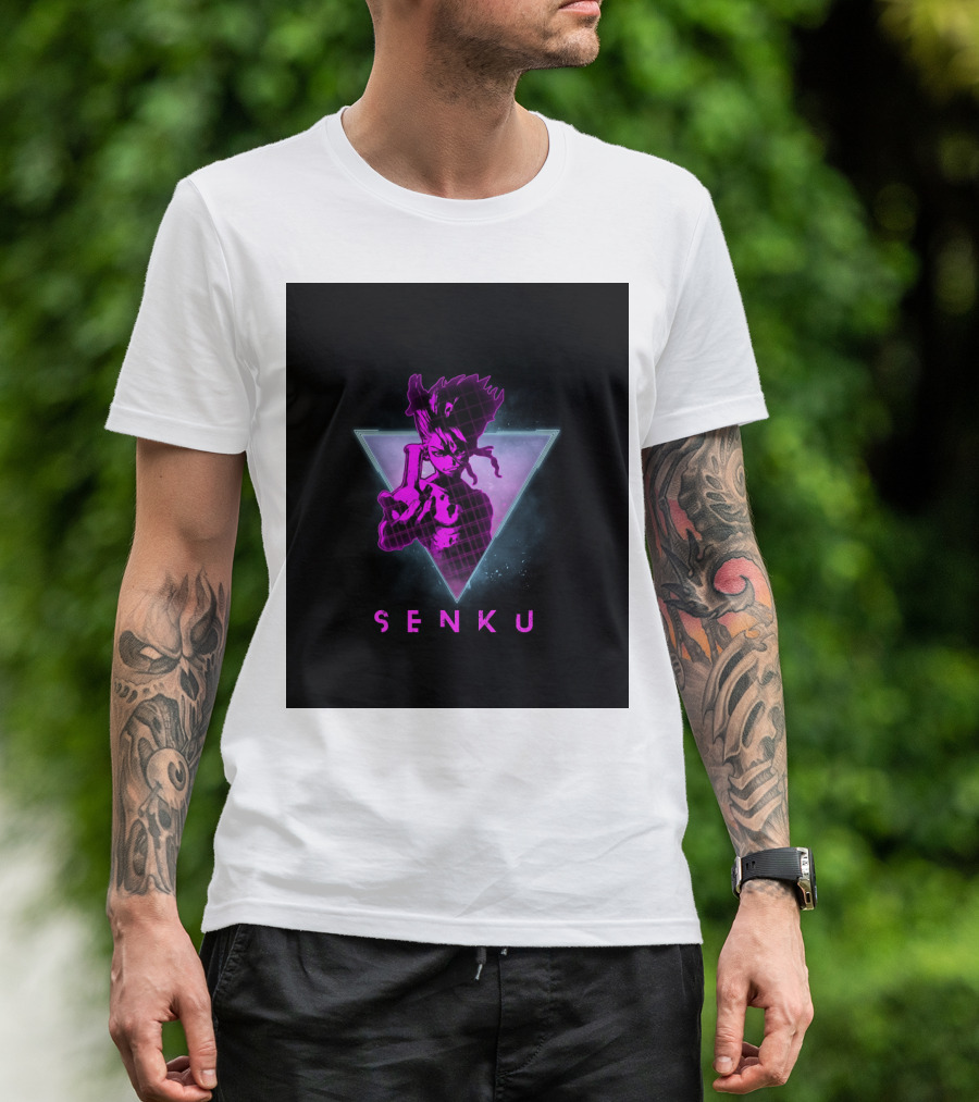 Senku Ishigami Neon 80s Retro Aesthetic Dr Stone Anime T-Shirt