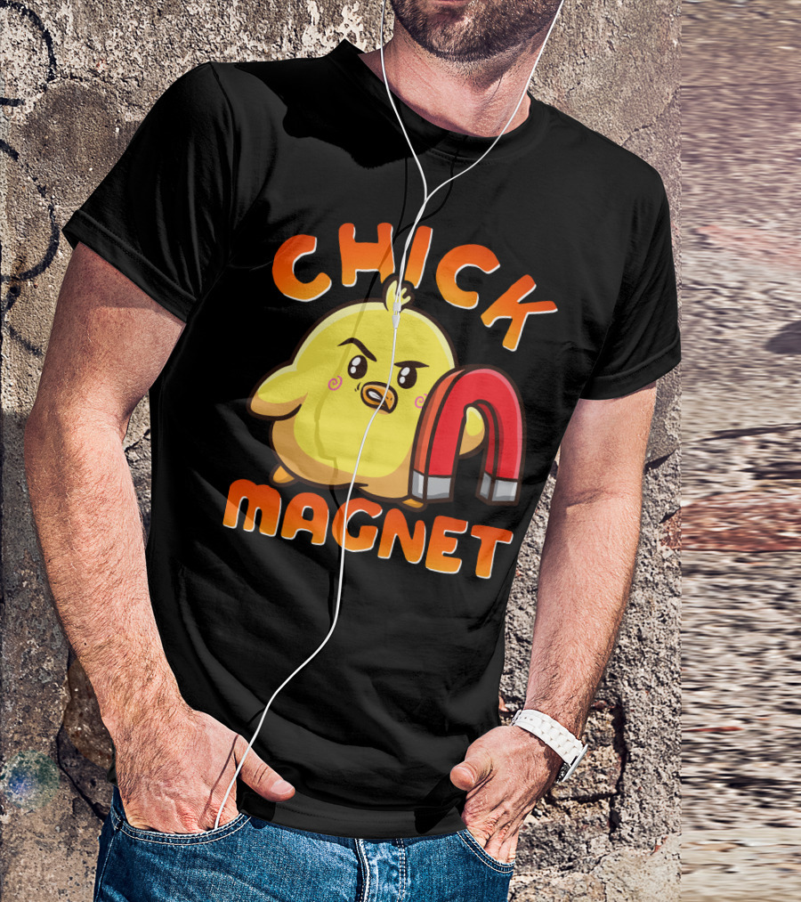 Chick Magnet Funny Halloween Costume Magnetic Little Chick With Magnet T-Shirt