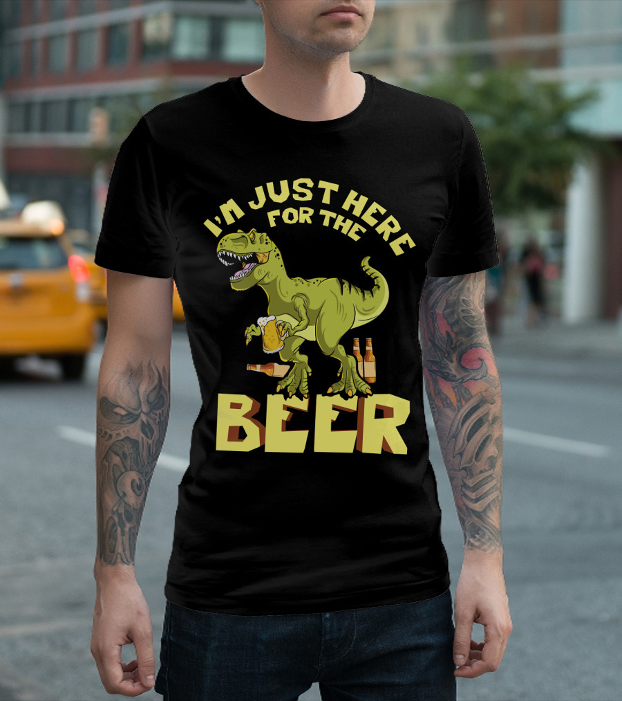 I'm Just Here For The Beer Rex Dinosaur Oktoberfest T-Shirt