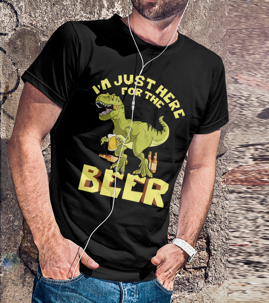 I'm Just Here For The Beer Rex Dinosaur Oktoberfest T-Shirt
