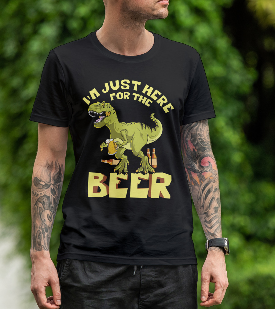 I'm Just Here For The Beer Rex Dinosaur Oktoberfest T-Shirt