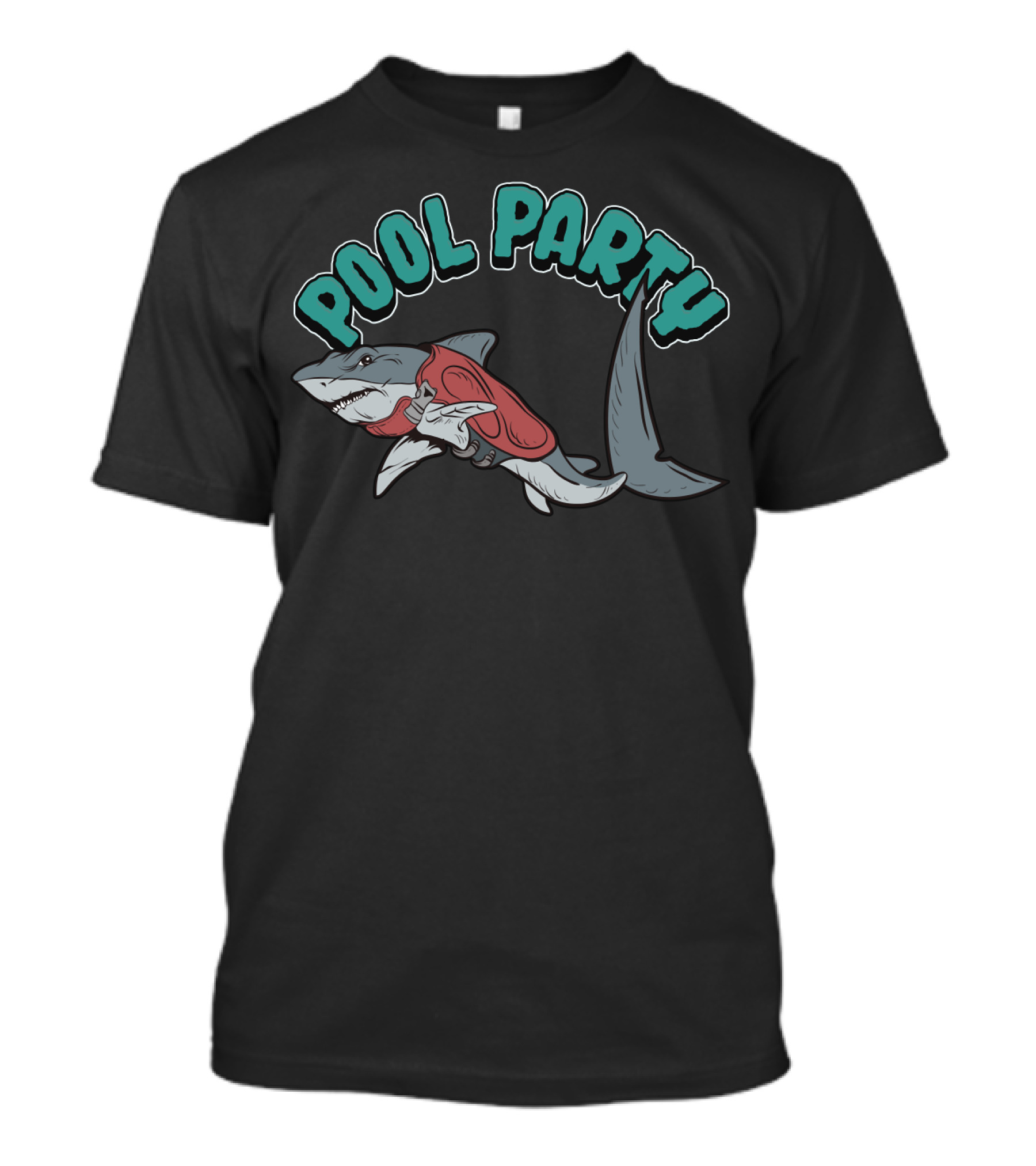 Pool Party Float Shark Summer Beach Swimming T-Shirt