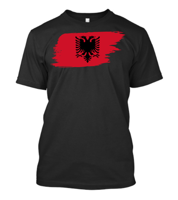 Albania Flag Red Brushstroke Double-Headed Eagle T-Shirt