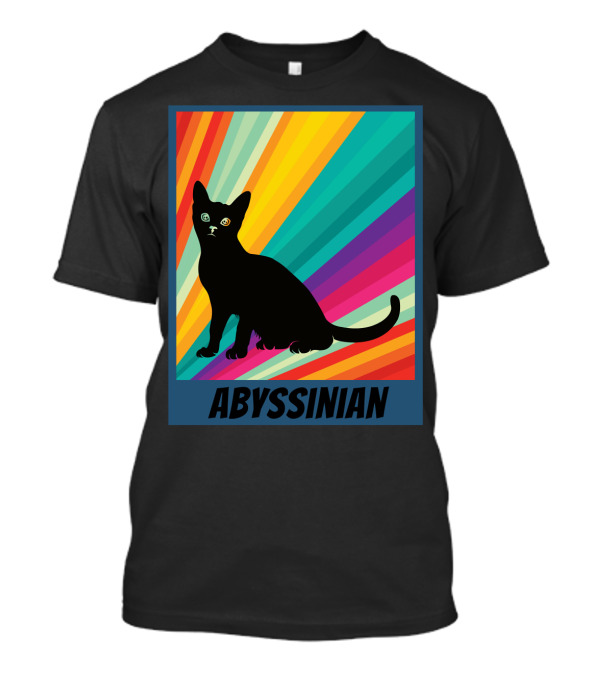 Abyssinian Cat Retro Rainbow T-Shirt