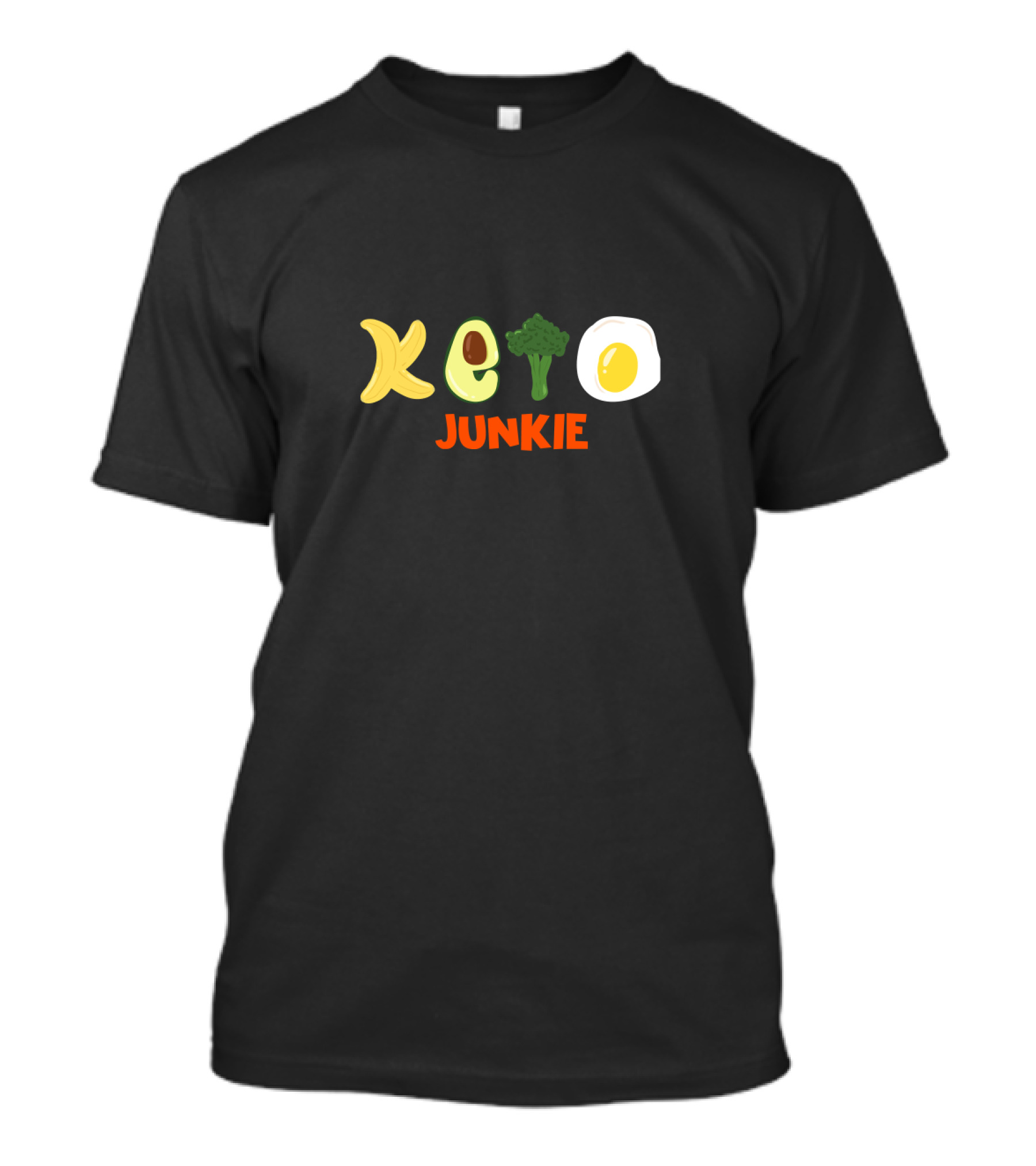 Keto Diet Junkie Avocado Broccoli Egg Ketogenic Food T-Shirt