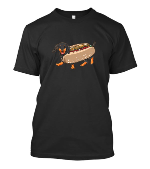 Dachshund Sausage Dog In Hot Dog Bun With Mustard T-Shirt