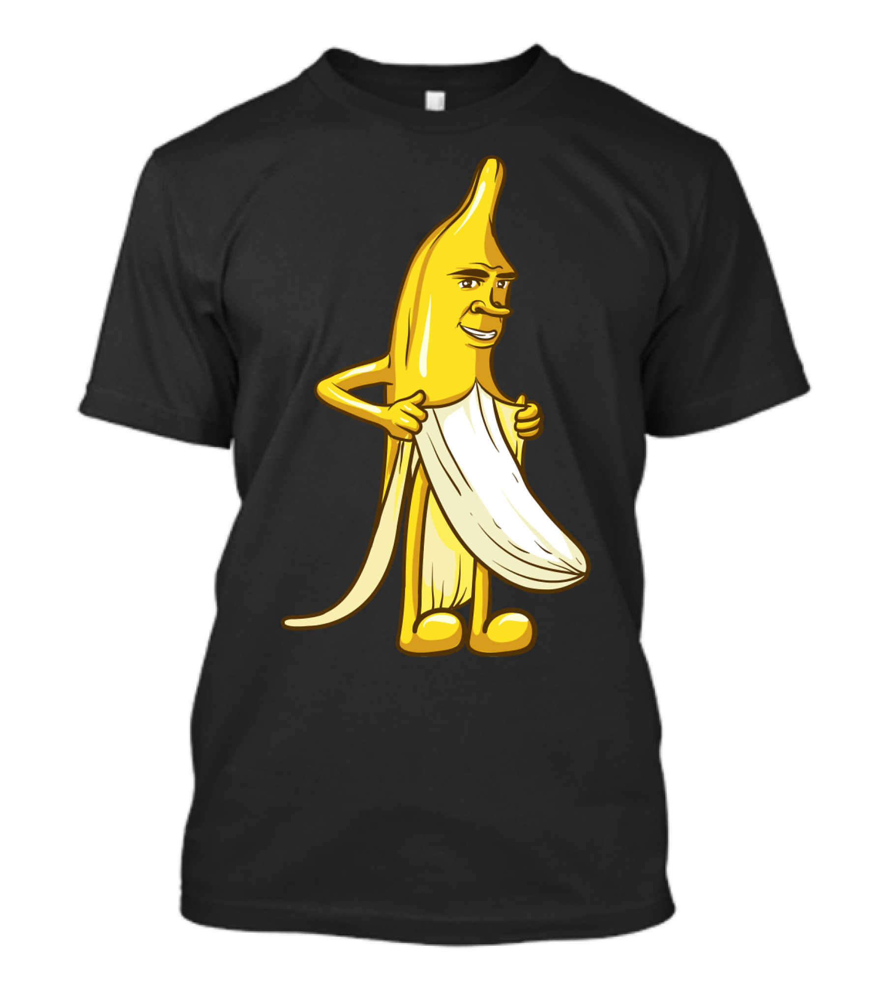 Banana Striptease Cartoon Censored Naked Peeling Comedy T-Shirt