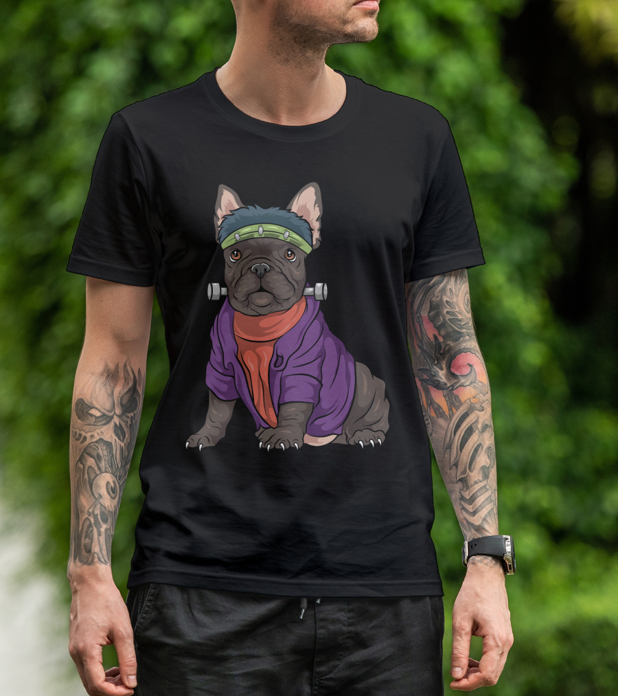 French Bulldog Frankenstein Costume Funny Dog Halloween T-Shirt
