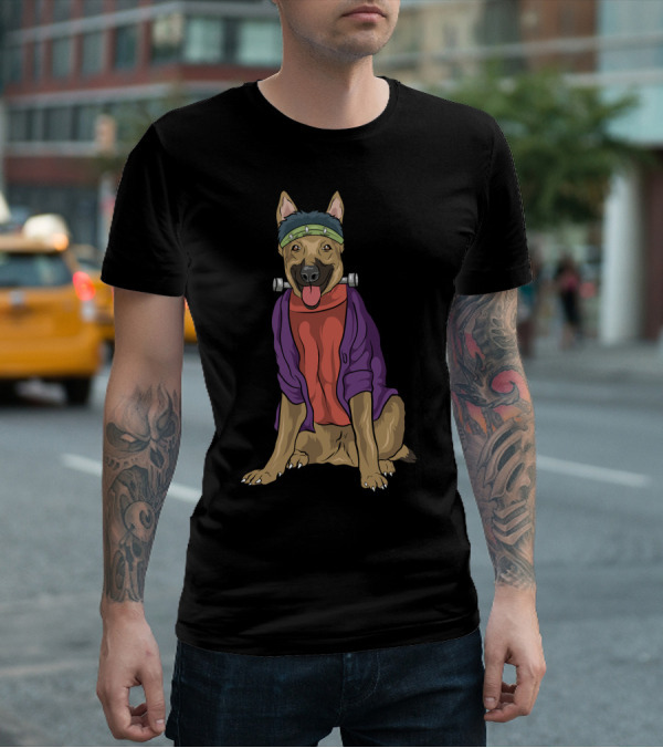 German Shepherd Frankenstein Monster Dog Halloween Humor T-Shirt