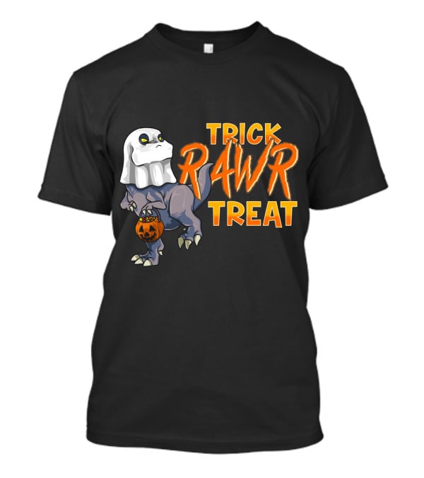Ghost Dinosaur Trick RAWR Treat Boos Asaurus Halloween Pumpkin Paleontology Fun T-Shirt