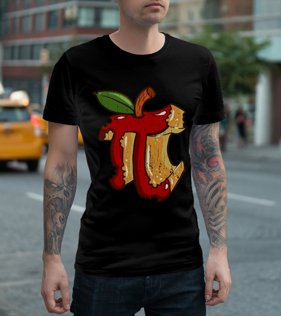 Math Teacher Apple Pi Day 3.14 Funny Math Pun Back to School Apple Core Pi T-Shirt