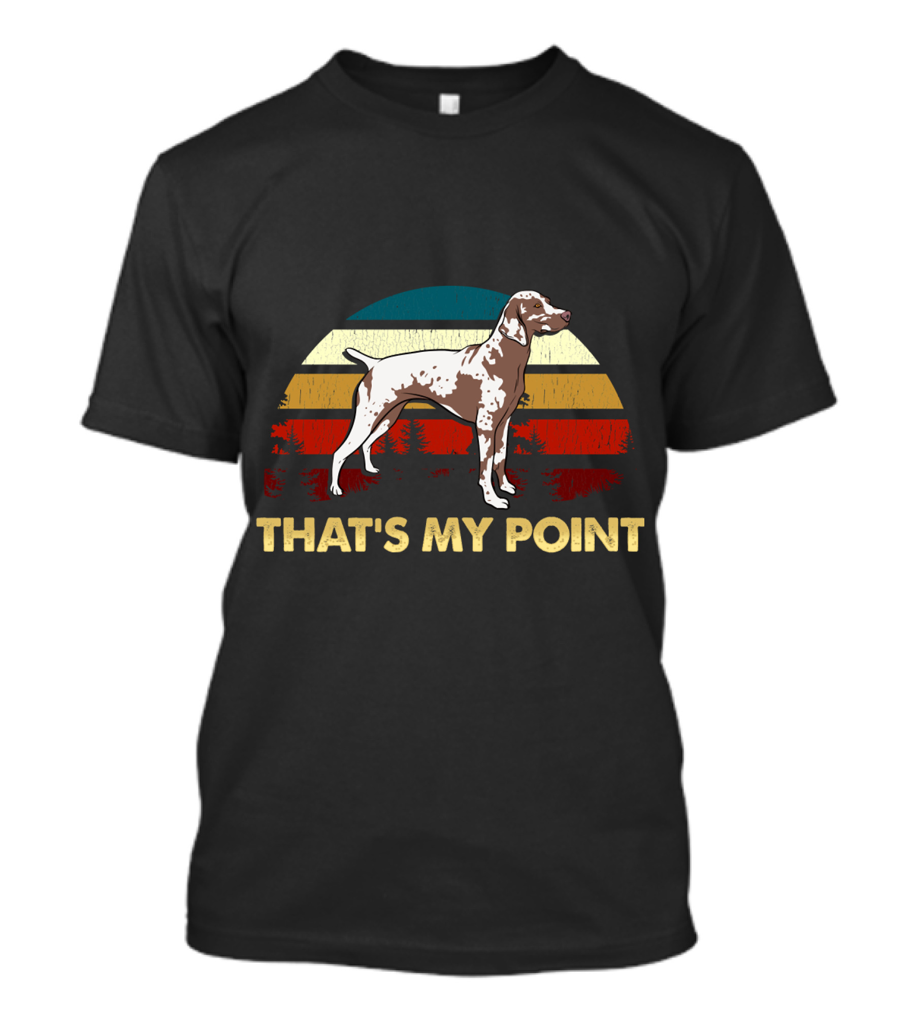 That's My Point German Shorthaired Pointer Retro Sunset Dog T-Shirt