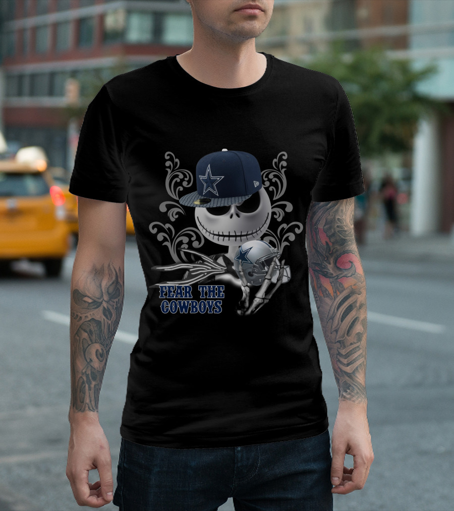 Jack Skellington Fear The Cowboys Dallas Football Crossover T-Shirt