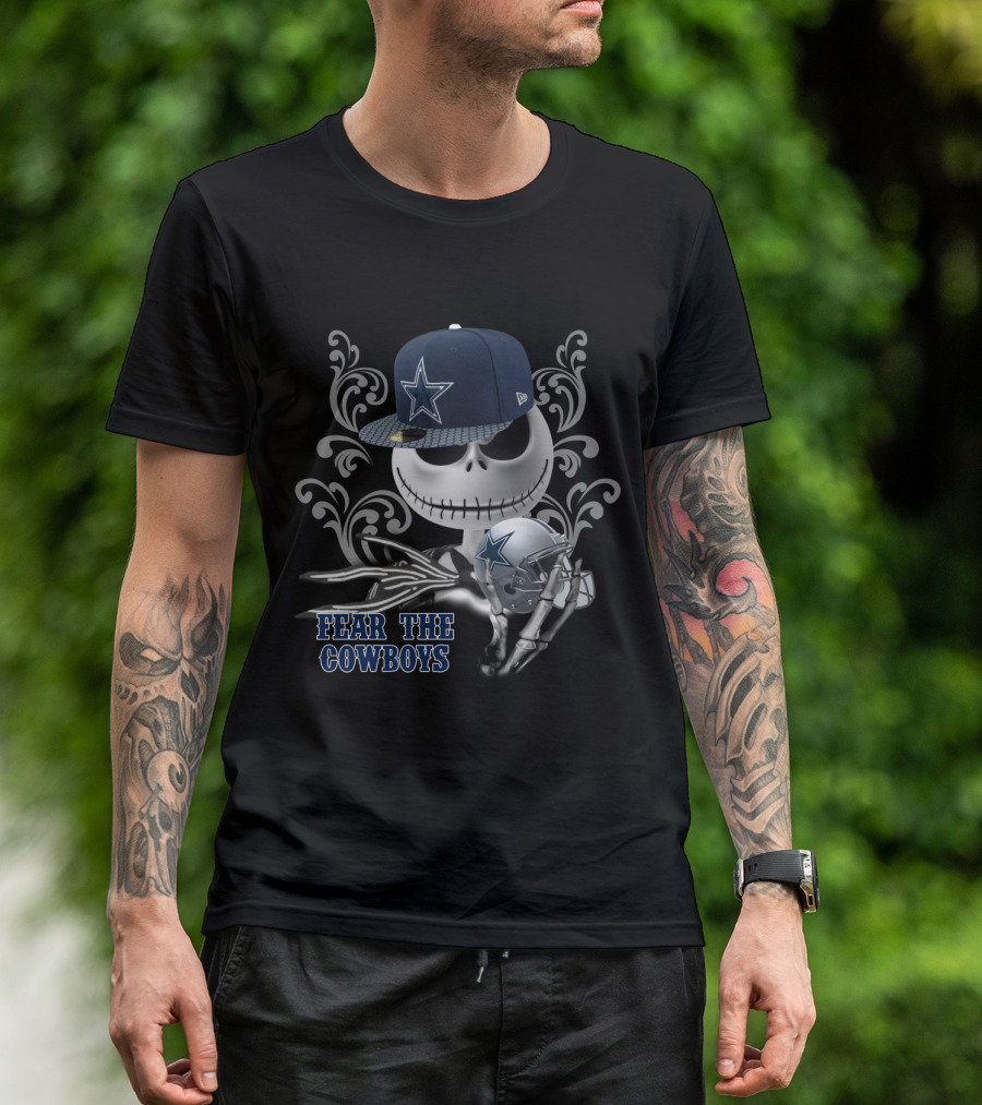 Jack Skellington Fear The Cowboys Dallas Football Crossover T-Shirt
