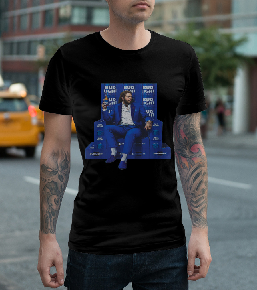 Post Malone Bud Light Beer Throne Iconic T-Shirt