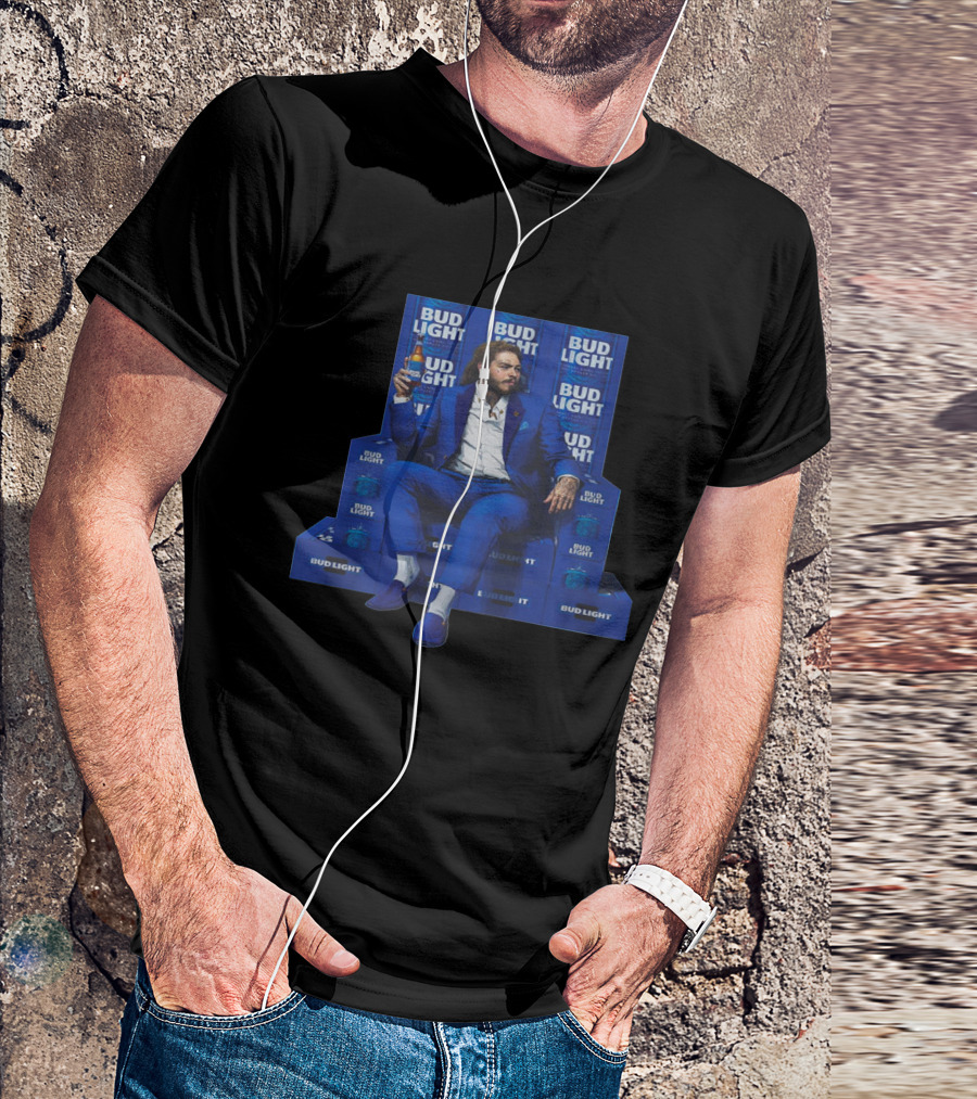 Post Malone Bud Light Beer Throne Iconic T-Shirt