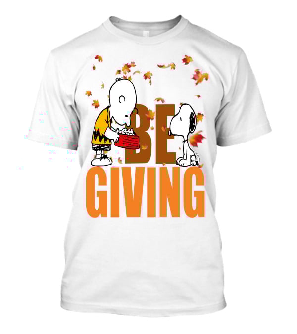 Charlie Brown And Snoopy Be Giving Thanksgiving Day Leaves T-Shirt