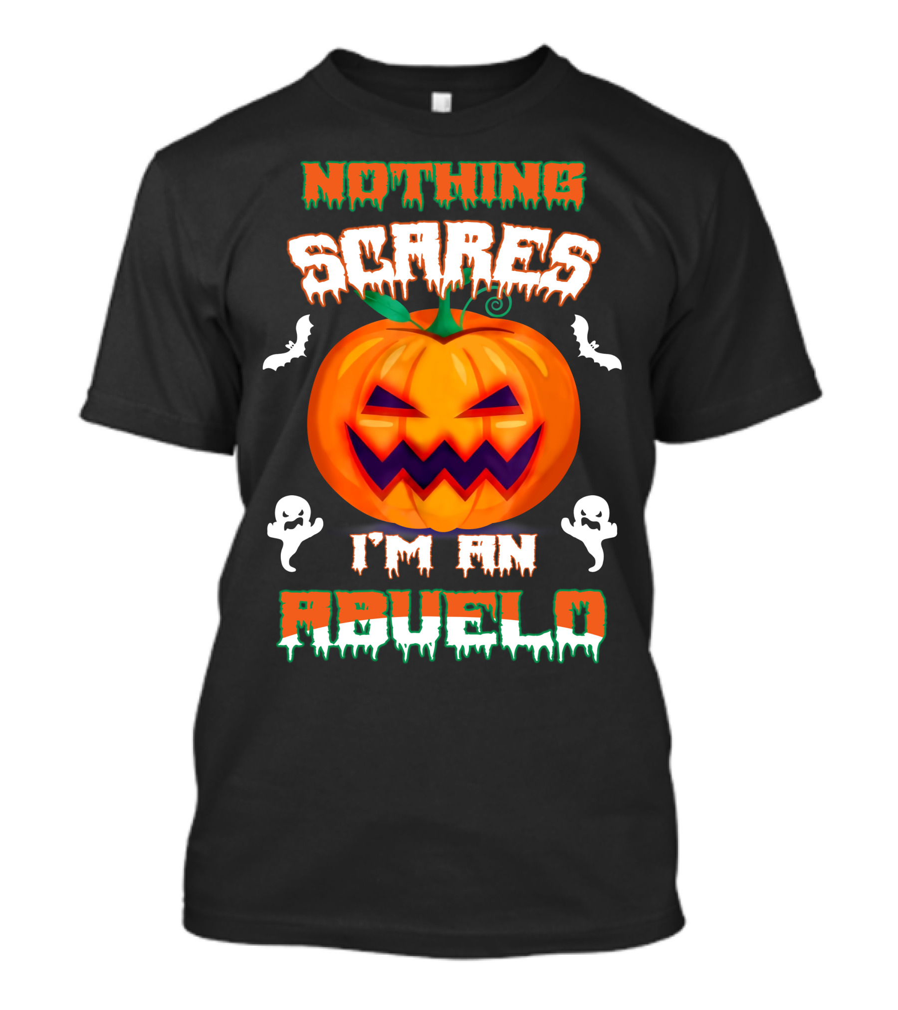 Nothing Scares I'm An Abuelo Halloween Pumpkin Ghosts And Bats T-Shirt