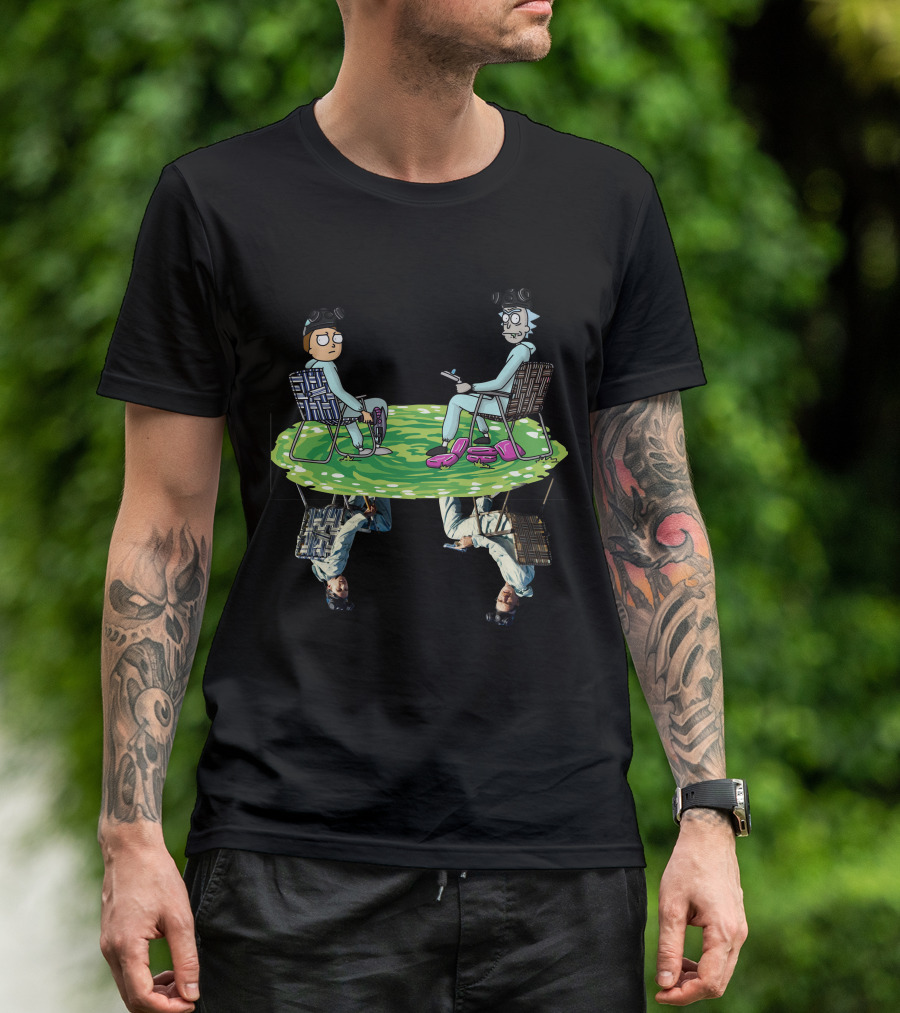 Rick And Morty Breaking Bad Crossover Portal Reflection T-Shirt