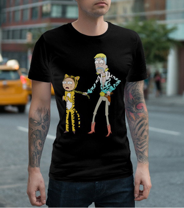 Rick And Morty Joe Exotic Tiger King Parody Character Mashup T-Shirt