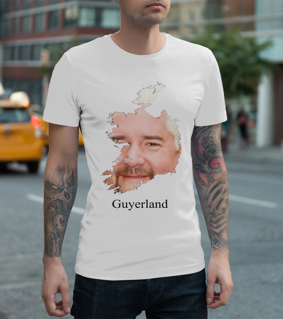 Flavortown Guyerland Mayor Guy Fieri Guyerland Face Map T-Shirt