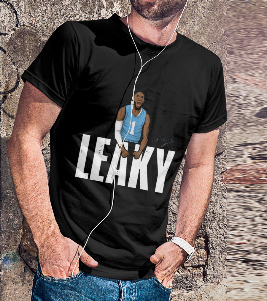 Leaky Black Number 1 Jersey Graphic Blue Basketball T-Shirt