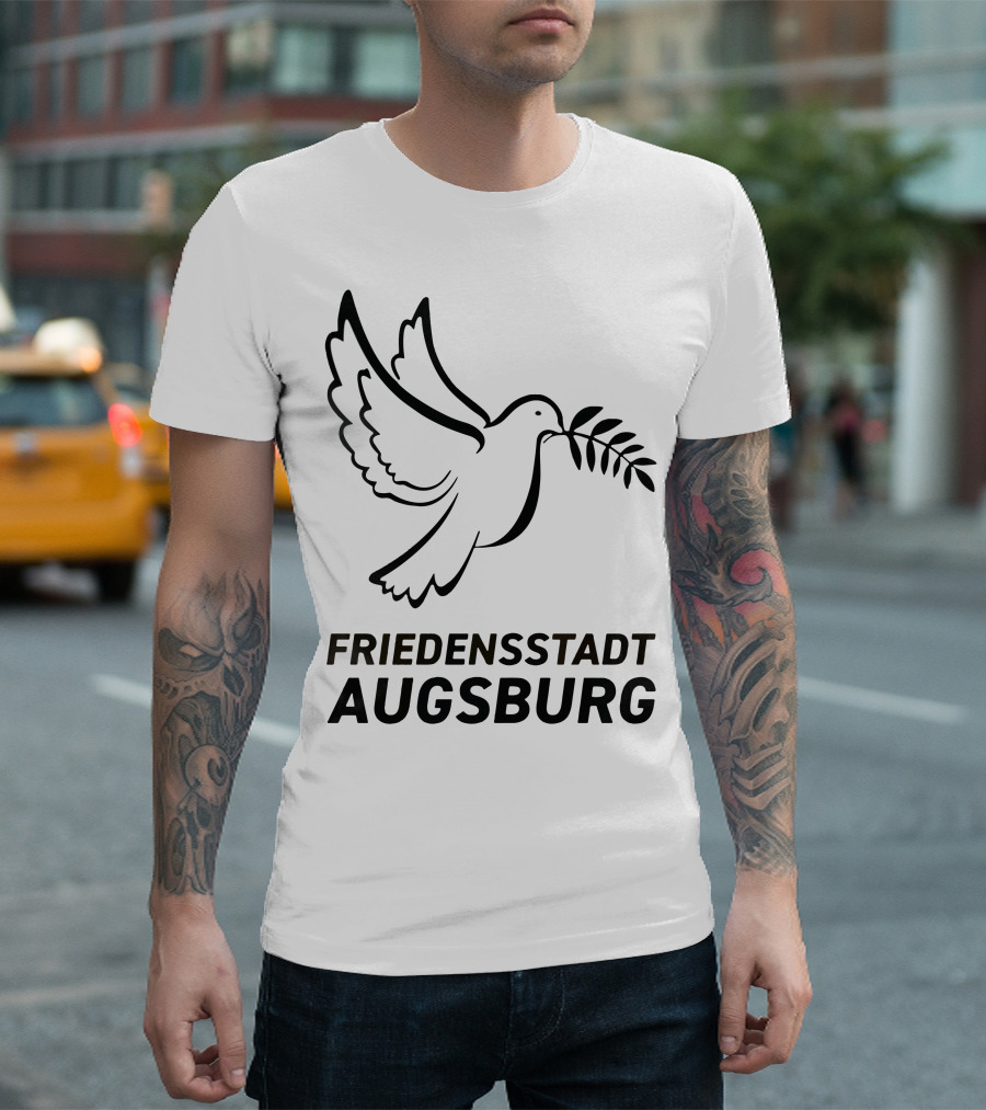 Stefan Reuter Friedensstadt Augsburg Peace Dove with Olive Branch T-Shirt