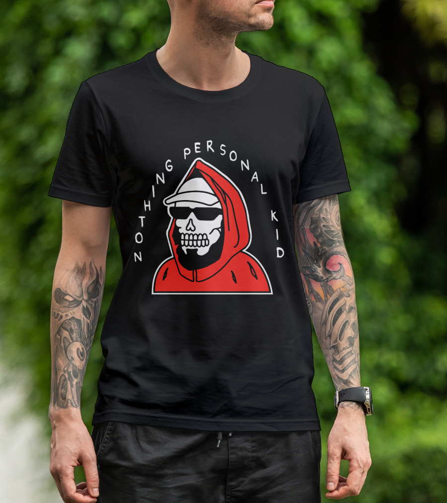 Pewdiepie Nothing Personal Kid Skeleton In Red T-Shirt
