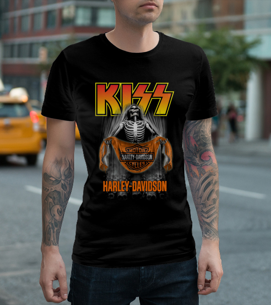 Kiss Harley Davidson Skeleton T-Shirt