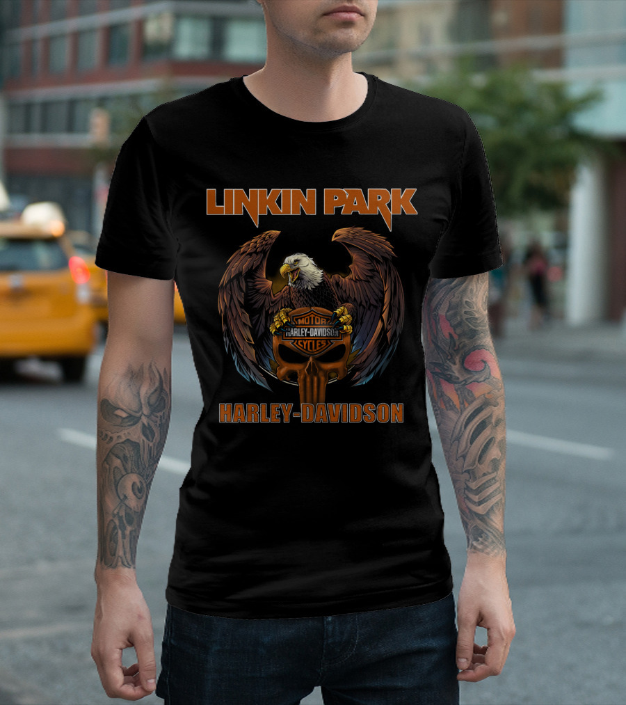 Linkin Park Harley Davidson Motorcycles Eagle T-Shirt
