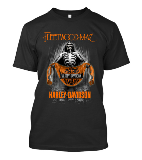 Fleetwood Mac Harley Davidson Motor Cycles Skeleton T-Shirt