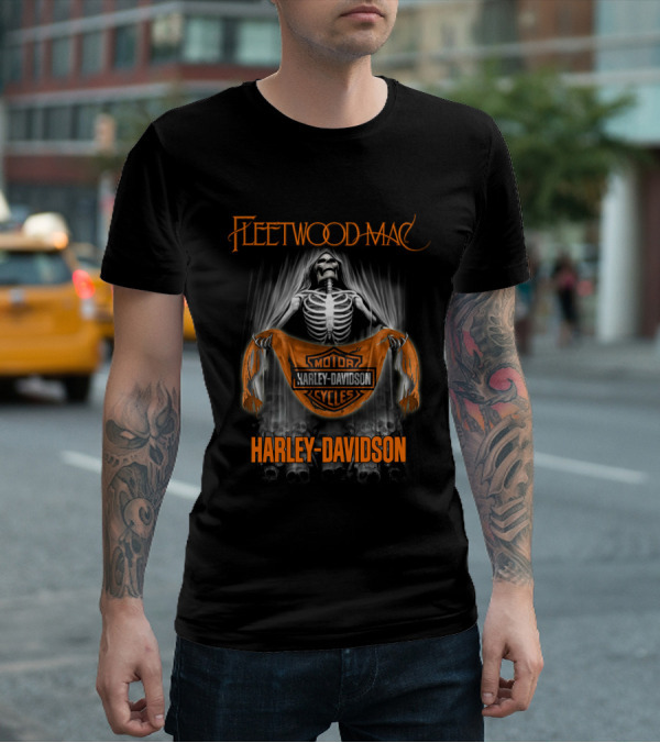 Fleetwood Mac Harley Davidson Motor Cycles Skeleton T-Shirt