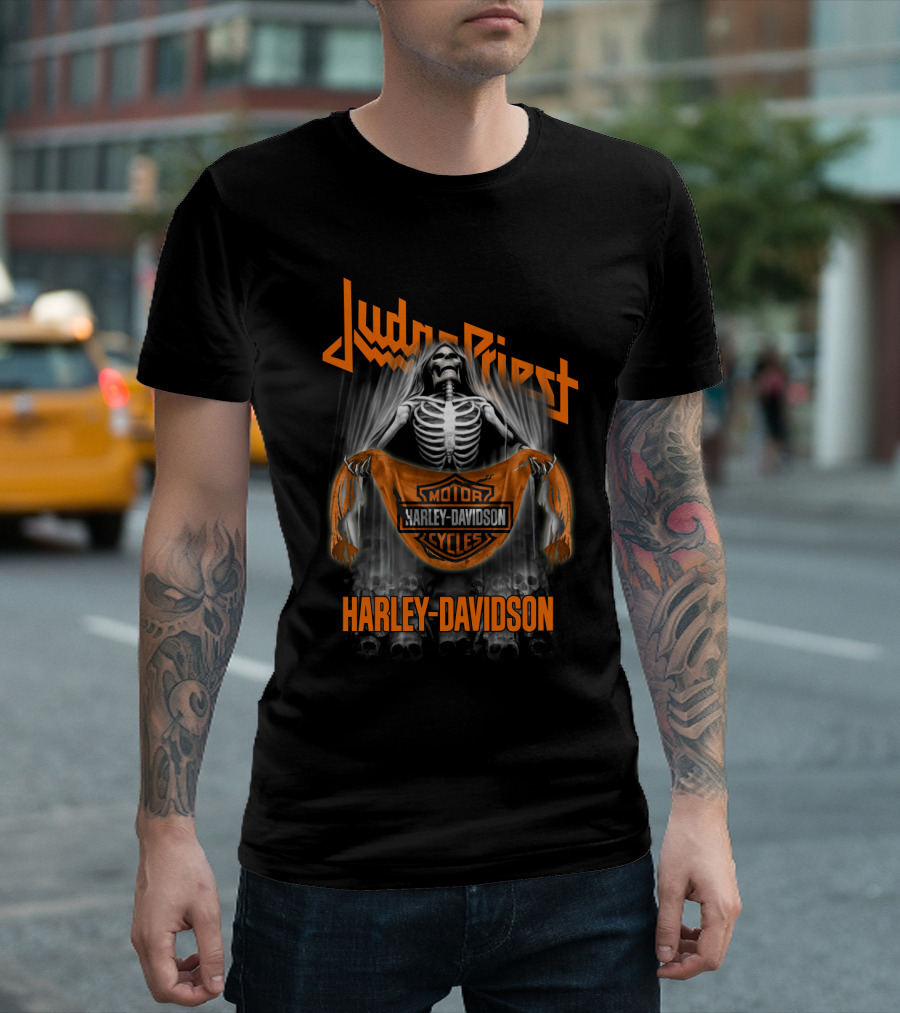 Judas Priest Harley Davidson Skeleton Motör Cycles T-Shirt
